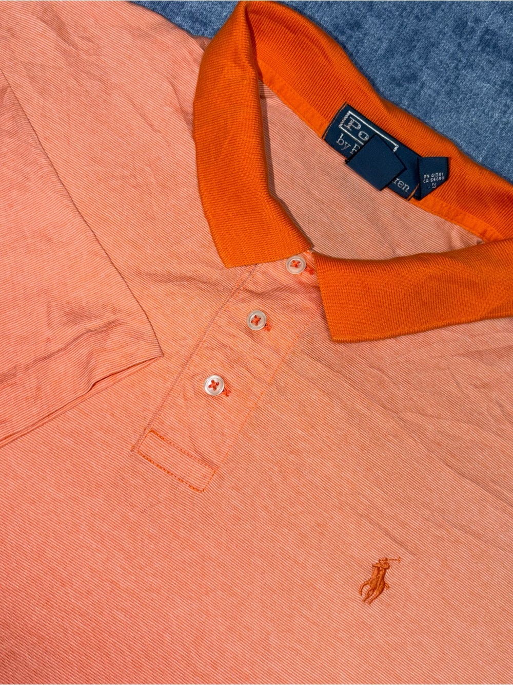 Vintage Polo Ralph Lauren Collared Shirt Men's Extra Large Orange 90s Preppy